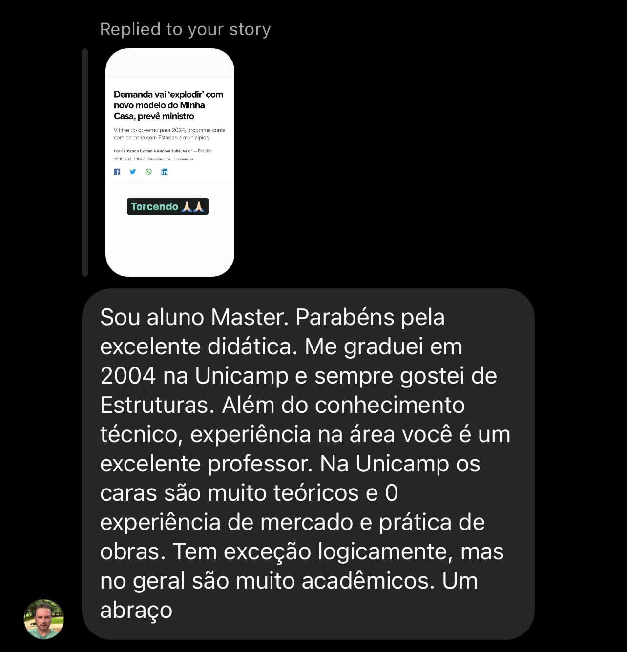 Depoimento de aluno Master formado na Unicamp sobre a didática